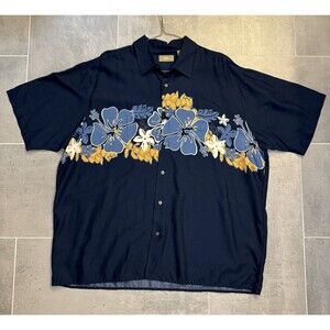 Natural Issue Mens XL Cotton Multicolor Tropical Wrinkle Free Short Sleeve Shirt